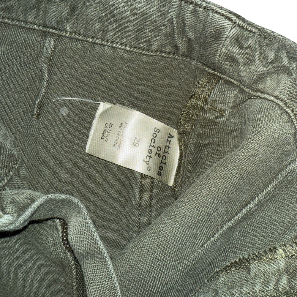 EUC Articles of‎ Society Wide Leg Crop Pants Utility Pockets Olive Green Size 29 - Picture 4 of 6